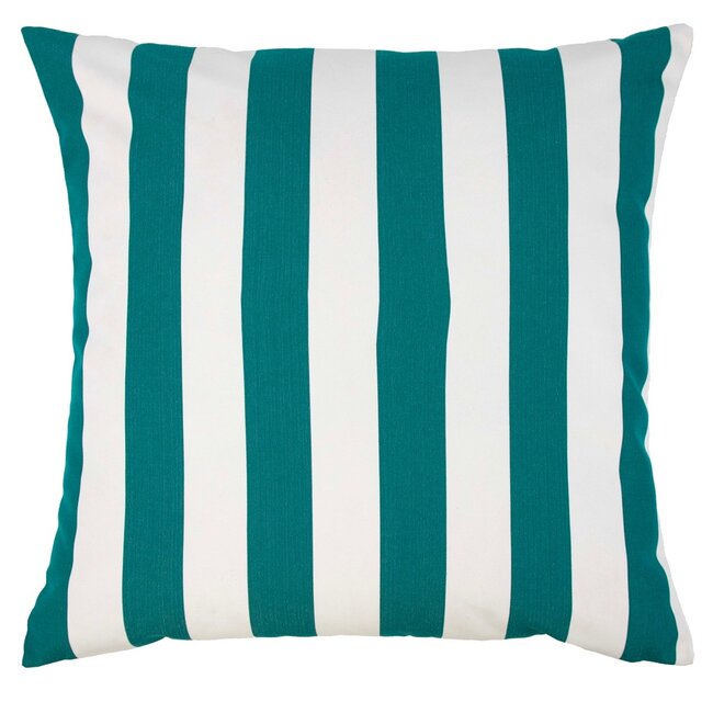 2Lif Lef grote streep buitenkussen petrol 60x60cm