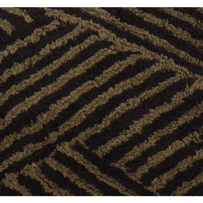 Linen & More Kingston kussen groen zwart 45x45cm