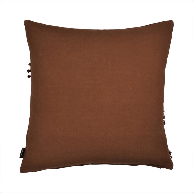 Linen & More Uneven Ruffle kussen bruin 45x45cm