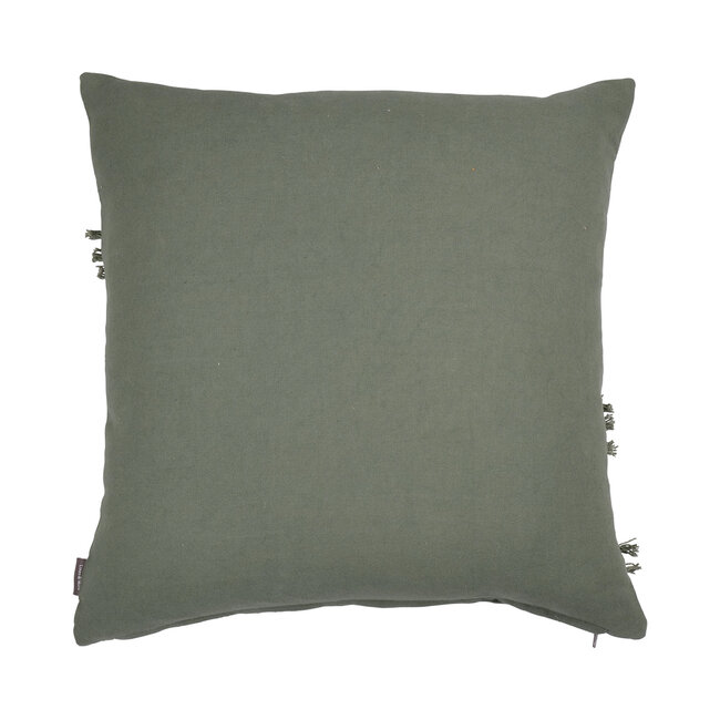 Linen & More Uneven Ruffle kussen groen 50x50cm