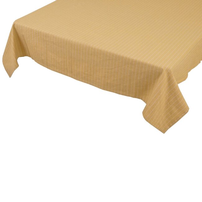 Linen & More Pinstripe Tafelkleed Textiel c. geel 140x300cm