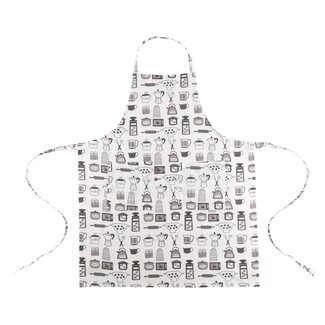 Linen & More Kitchentools Schort zwart/wit 75x90cm