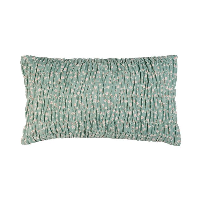 Linen & More Libby Smock kussen groen 30x50cm