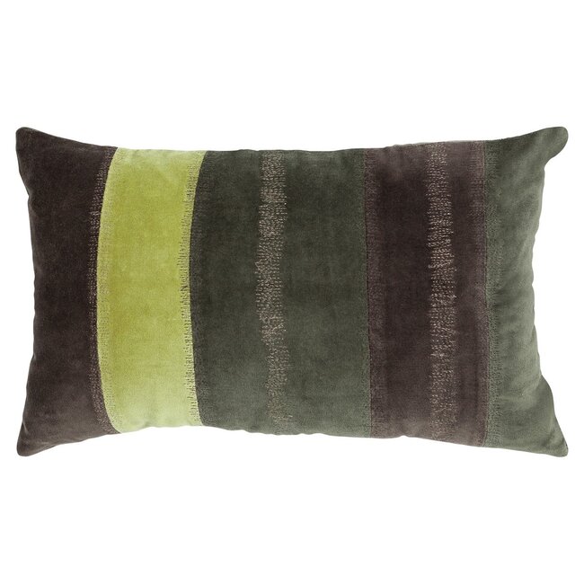 Linen & More Velvet Stripe kussen groen 30x50cm