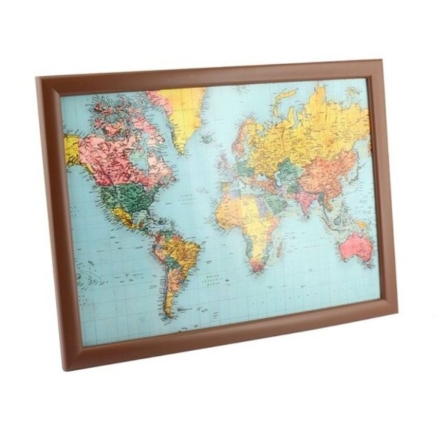 Lesser & Pavey Schootkussen Laptray – Wereldkaart – 44 x 34 x 6 cm