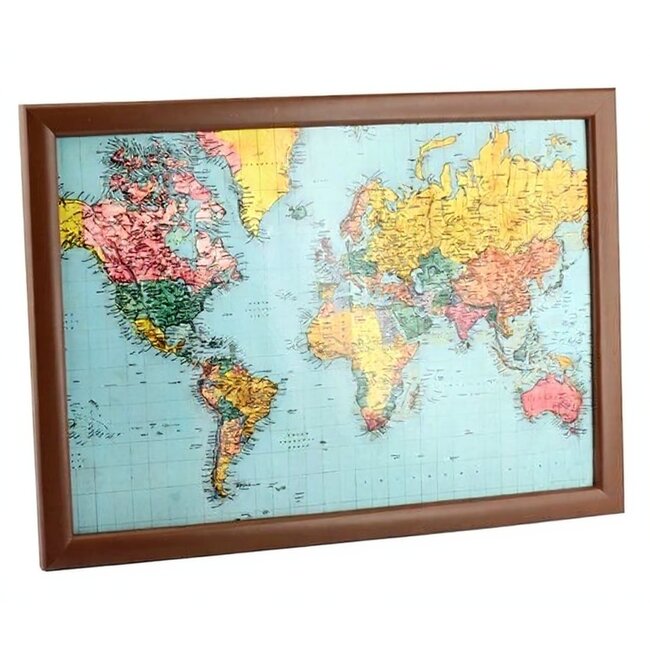 Lesser & Pavey Schootkussen Laptray – Wereldkaart – 44 x 34 x 6 cm