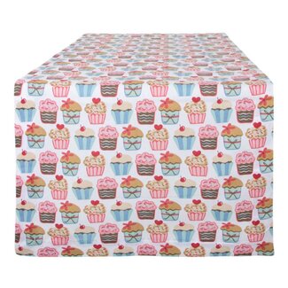 Linen & More Cupcakes Tafelloper multi 50x140cm