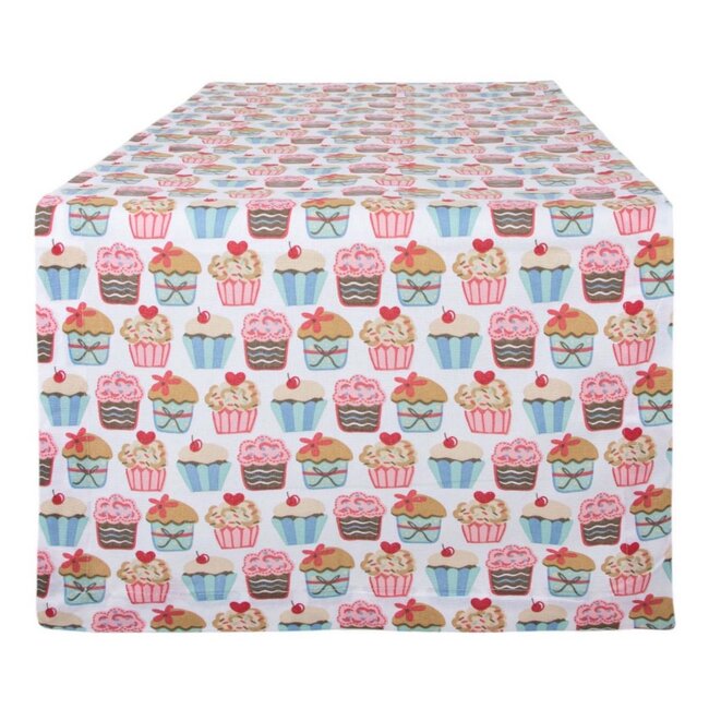 Linen & More Cupcakes Tafelloper multi 50x140cm
