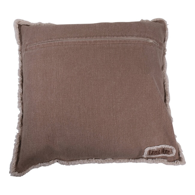 Linen & More Zoë kussen bruin 45x45cm