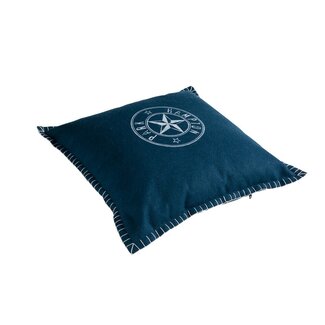 Linen & More Hampton kussen blauw 45x45cm (8 rings)