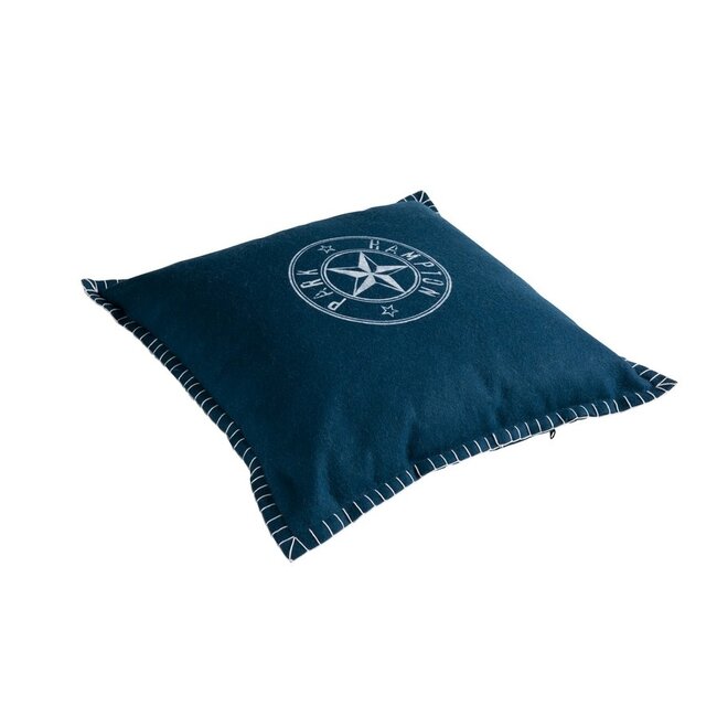 Linen & More Hampton kussen blauw 45x45cm (8 rings)