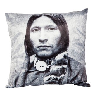 Linen & More Native kussen zwart wit 45x45cm