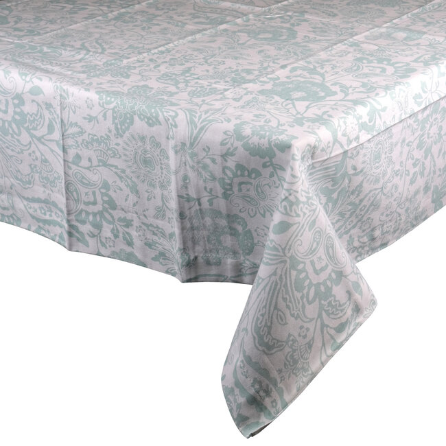 Linen & More Paisley Flower Tafelkleed Textiel harbour groen 140x250cm