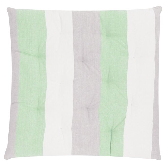 Linen & More Classic Stripe stoelkussen groen 40x40cm+8cm