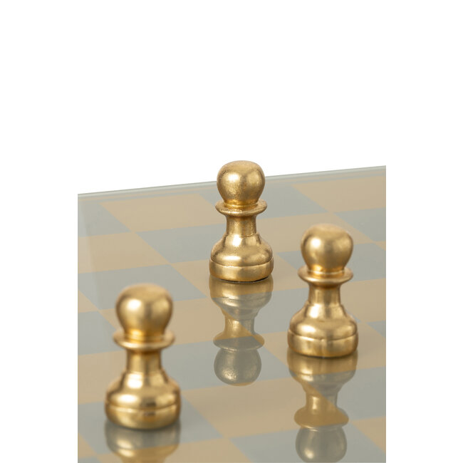 J-Line Schaakbord Polyresin Goudkleurig
