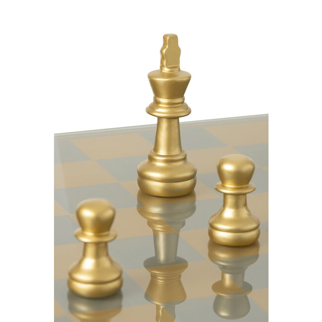 J-Line Schaakbord Polyresin Goudkleurig