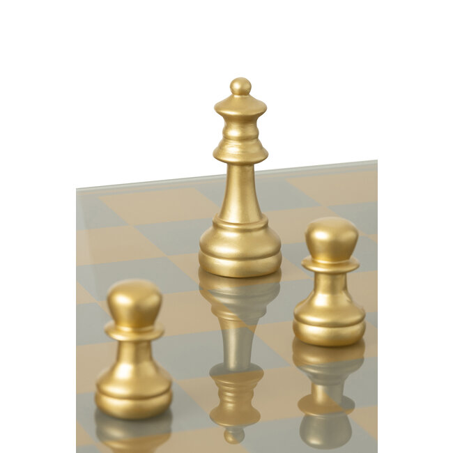 J-Line Schaakbord Polyresin Goudkleurig