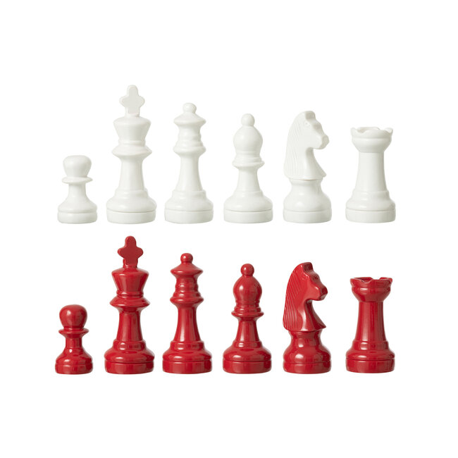 J-Line Schaakbord Polyresin Wit/Kerstrood