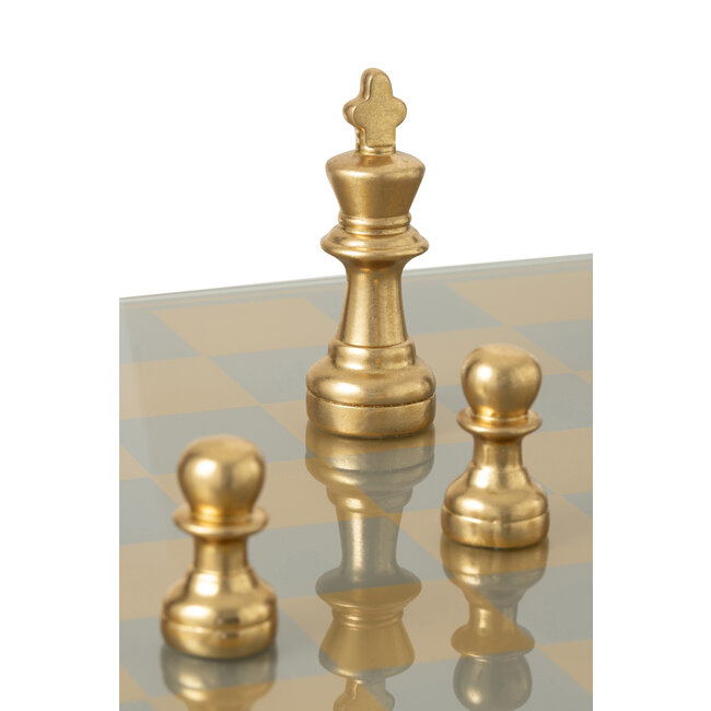 J-Line Schaakbord Polyresin Goudkleurig