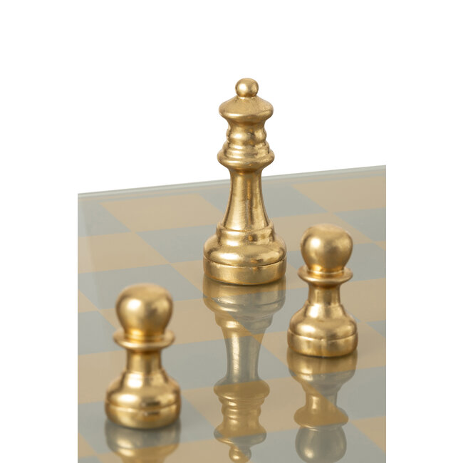 J-Line Schaakbord Polyresin Goudkleurig