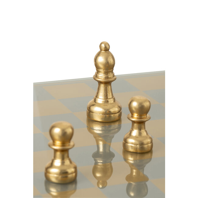 J-Line Schaakbord Polyresin Goudkleurig