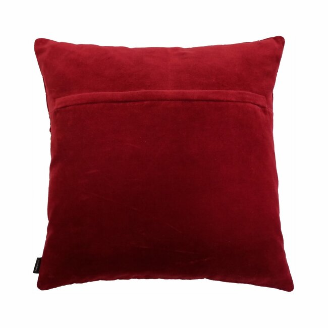 Linen & More Rose Embroidery kussen rood 45x45cm