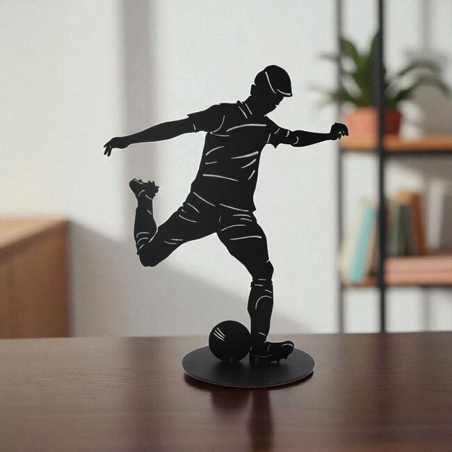 Dream-Living Handgemaakte voetballer zwart 40 cm