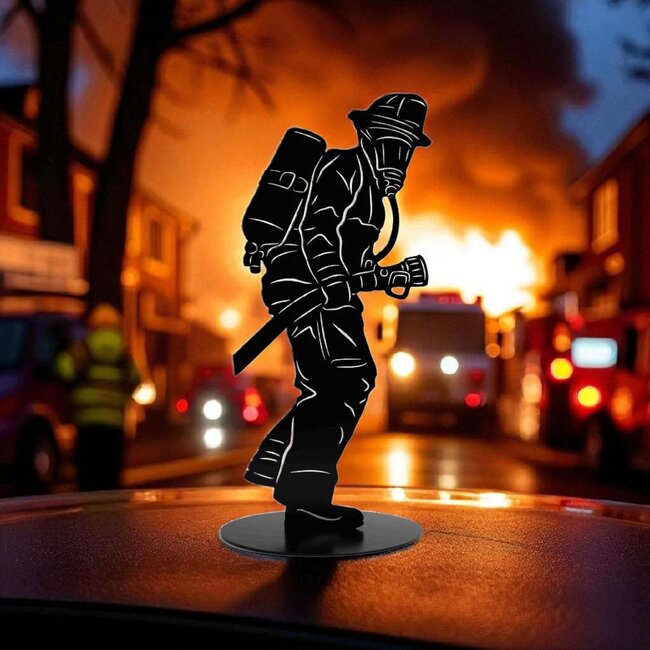 Dream-Living Handgemaakte Brandweerman  zwart 20 cm