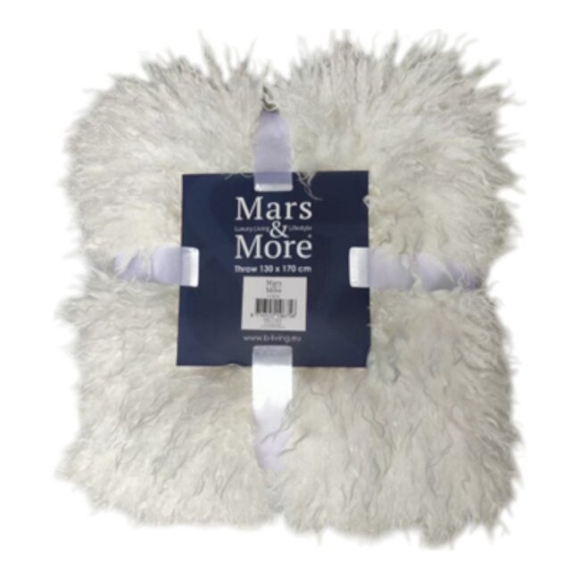 Mars & More plaid tibetaans lam gebroken wit 130x170cm