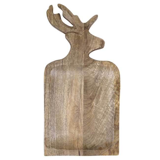 Mars & More Schaal/Snijplank mango hout hert 41cm