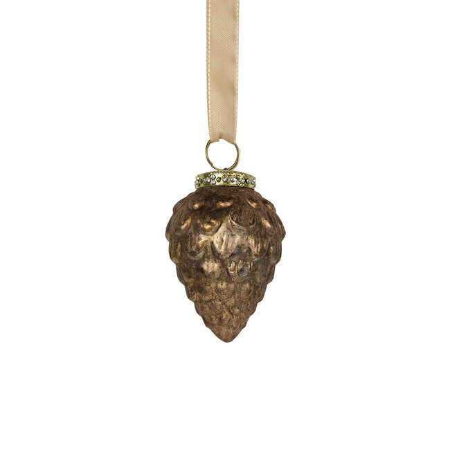 Mars & More decoratie dennenappel antiek bruin 8cm