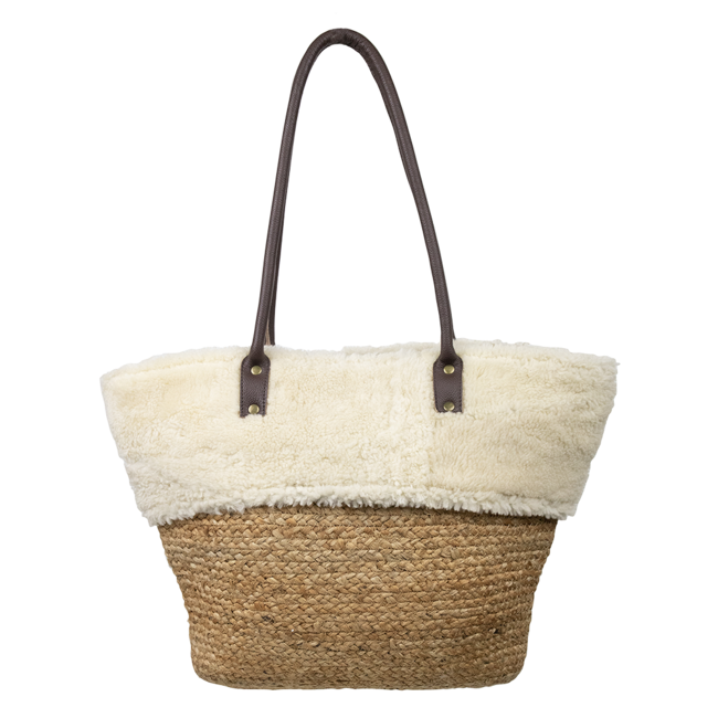 Mars & More schaap wit jute schoudertas 50cm