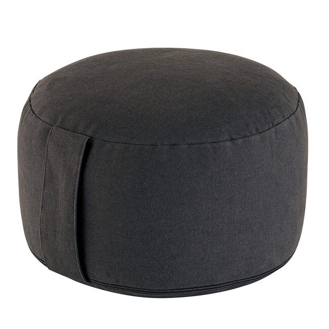 Dream-Living  Yogakussen Meditatiekussen antraciet 31 x ø 20 cm wasbare hoes