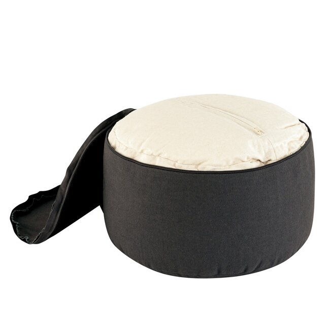 Dream-Living  Yogakussen Meditatiekussen antraciet 31 x ø 20 cm wasbare hoes