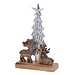 Dream-Living Kerstboom Decoratie met Hert – Mangohout & Aluminium 20x31cm