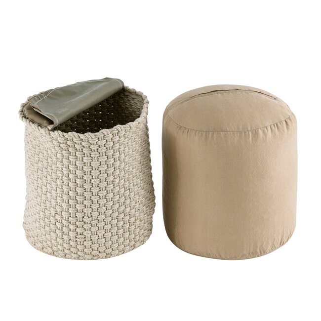 Kruk Zitkruk Merino Poef buiten ø40 H45cm Zit Poef navulbaar