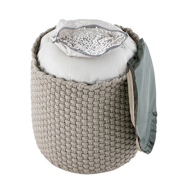 Kruk Zitkruk Merino Poef buiten ø40 H45cm Zit Poef navulbaar