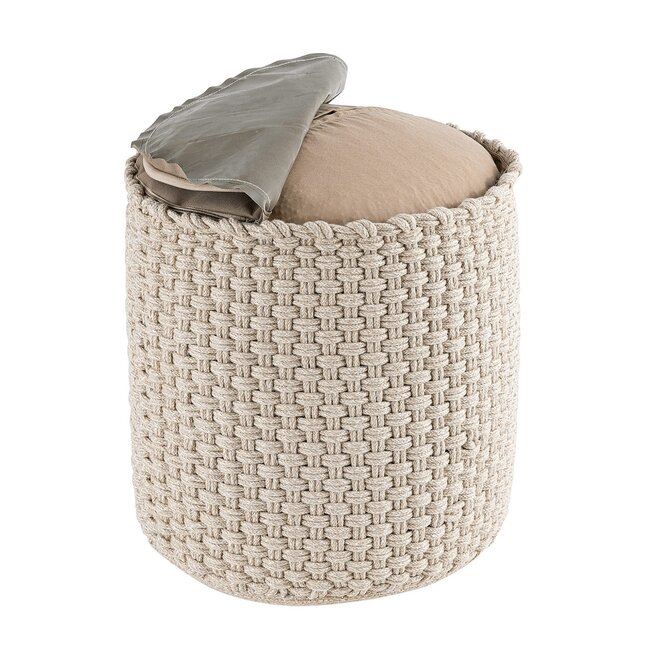 Kruk Zitkruk Merino Poef buiten ø40 H45cm Zit Poef navulbaar