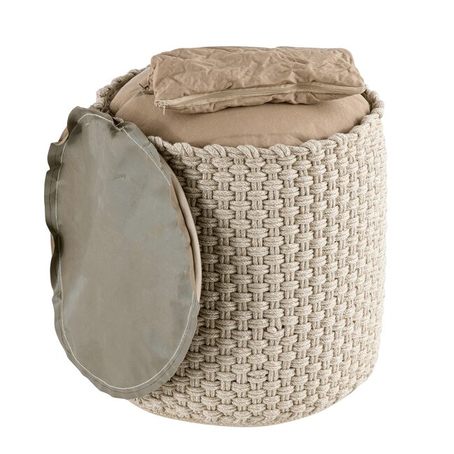 Kruk Zitkruk Merino Poef buiten ø40 H45cm Zit Poef navulbaar