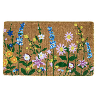 Mars & More kokosmat handgeweven wilde bloemen 75cm