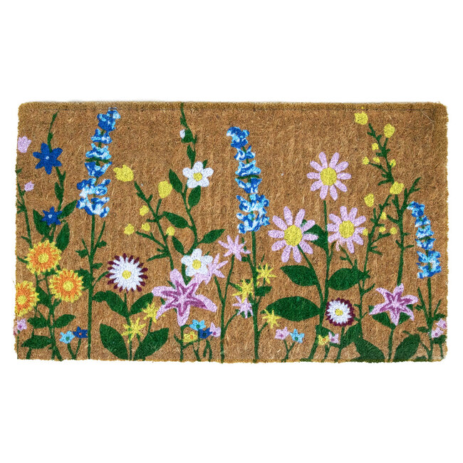 Mars & More kokosmat handgeweven wilde bloemen 75cm