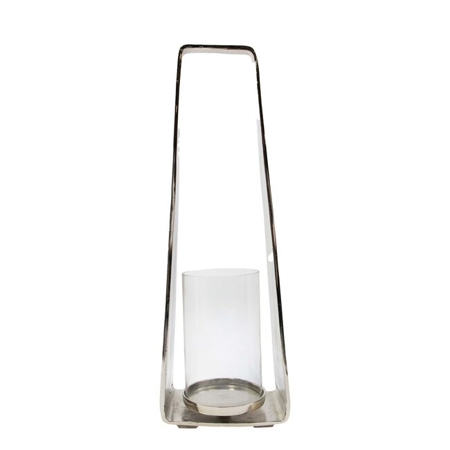 Mars & More Lantaarn modern zilver h60 d20x12cm