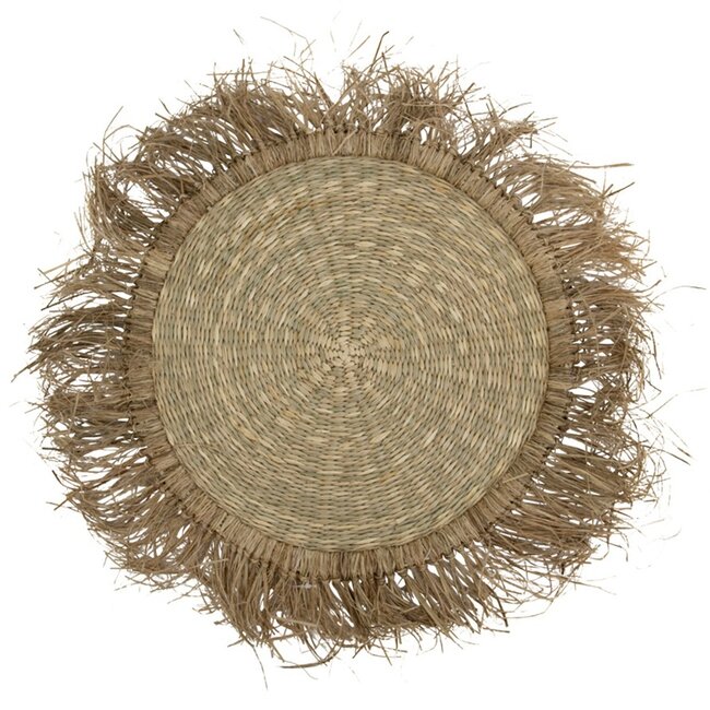 Mars & More zeegras vloerkleed rafels dia 90cm