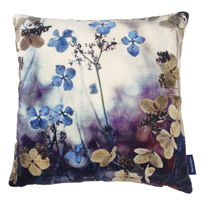 Mars & More kussen fluweel natuur hortensia 45x45cm*