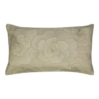 Linen & More Rosanna Kussen geborduurd licht groen 30x50cm