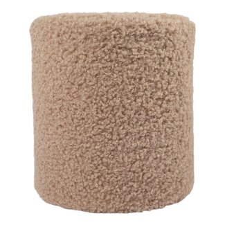 Mars & More poef teddy krul beige rond dia 40cm