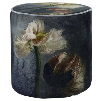 Mars & More poef fluweel romantische bloem op steel 40x40x45cm*