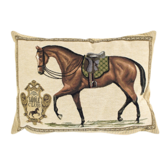 Mars & More gobelin kussen paard zadel groen 30x45cm