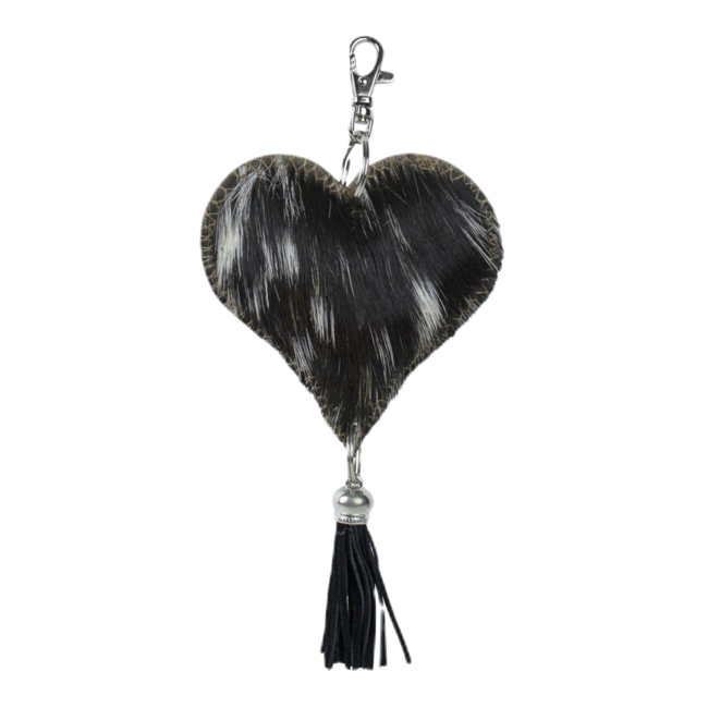 Mars & More sleutelhanger hart zwart 10cm