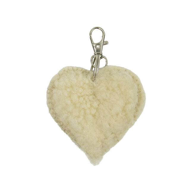 Mars & More schaap wit sleutelhanger hart 5cm